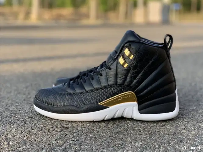 Chep Onekick Retro Air 12 AO6068-007 Black Metallic Jordan 'Reptile' Gold-White 0429